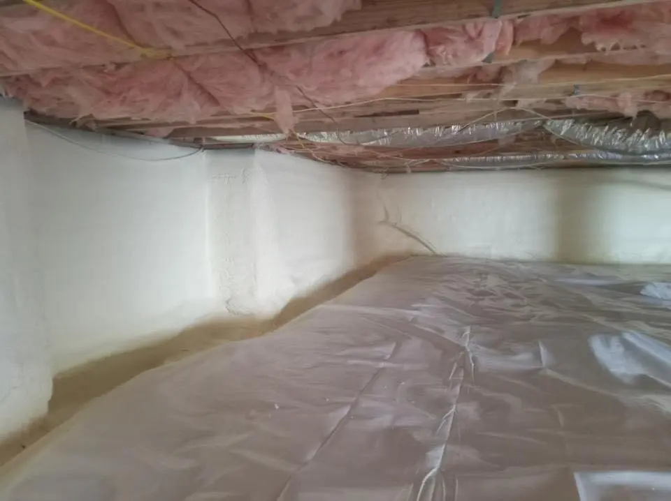 Crawl space encapsulation with closed-cell spray foam for Roof Waterproofing in West Manchester